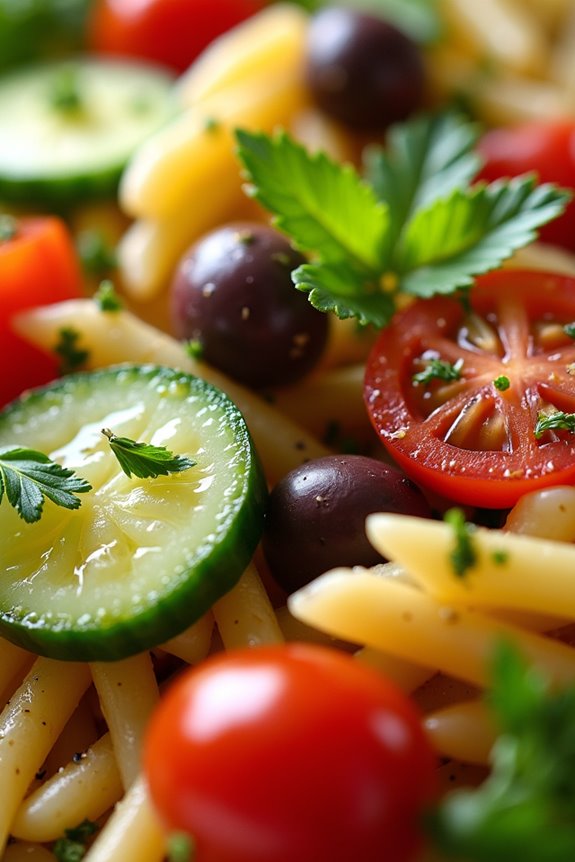 vibrant chimichurri pasta salad