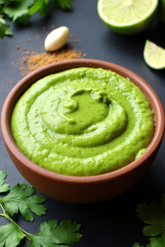 vibrant cilantro lime condiment sauce
