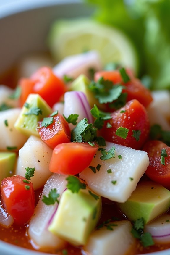 vibrant colombian fish ceviche