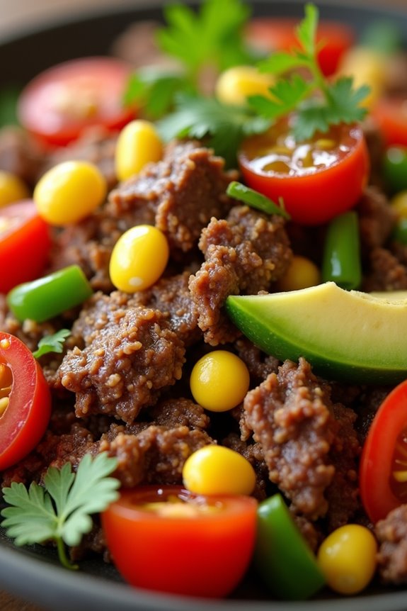vibrant colombian meat salad