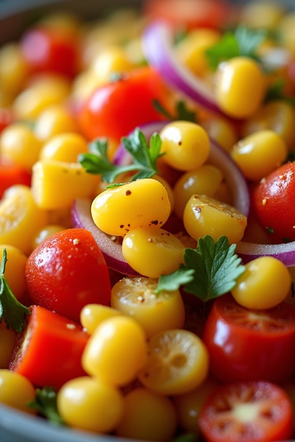 vibrant corn pepper salad