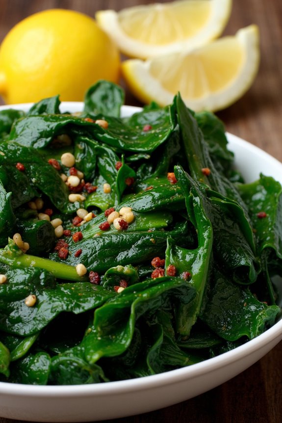 vibrant garlic saut ed greens