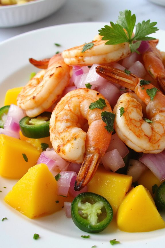 vibrant grilled shrimp ceviche