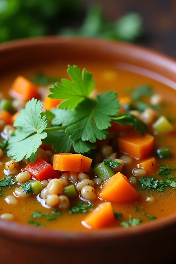 vibrant hearty lentil soup