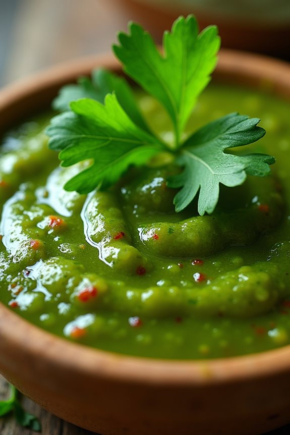 vibrant herbaceous chilean sauce