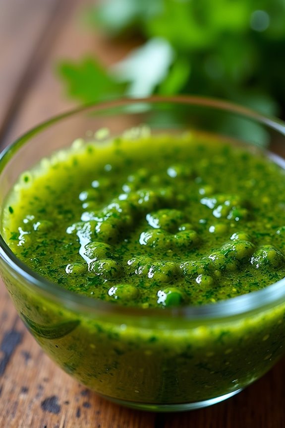 vibrant herbaceous green dressing