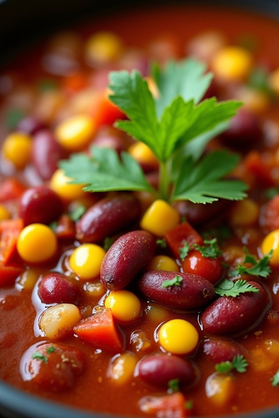 vibrant meat free colombian chili