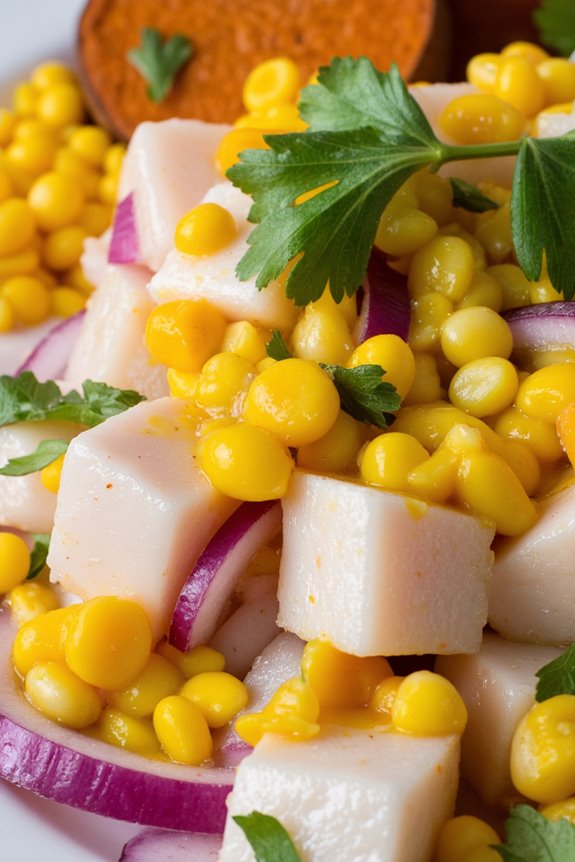 vibrant peruvian ceviche delight