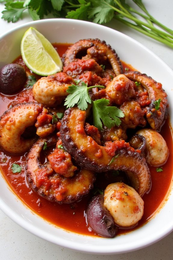 vibrant peruvian octopus dish