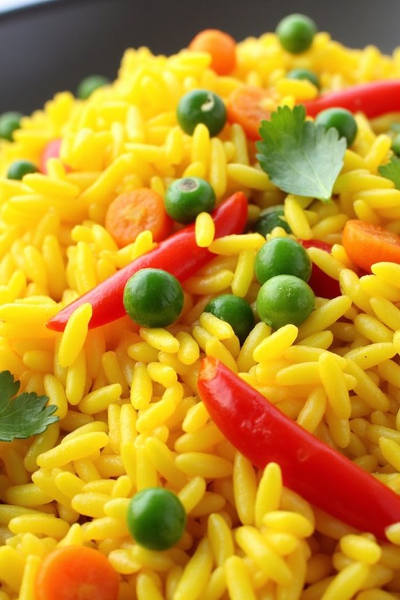 vibrant peruvian rice stir fry
