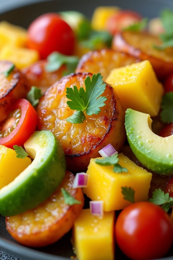 vibrant plantain mango salad