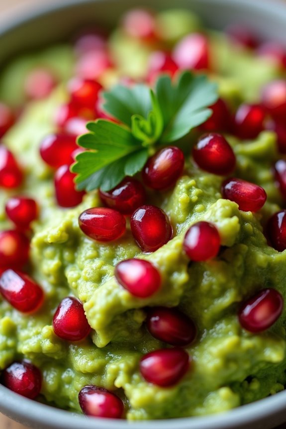vibrant pomegranate avocado guacamole
