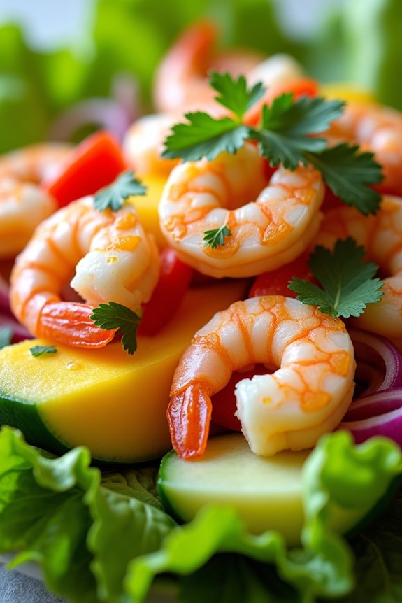 vibrant prawn mango salad