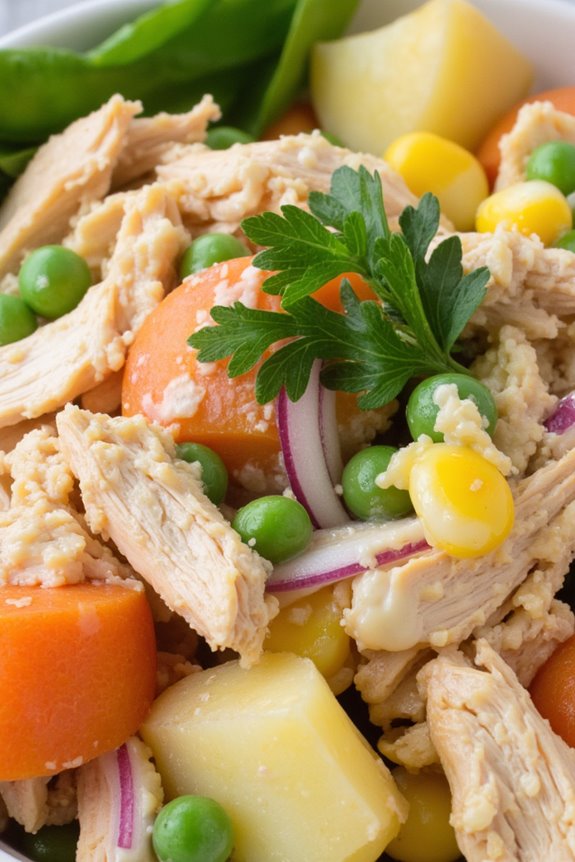 vibrant protein packed chicken salad