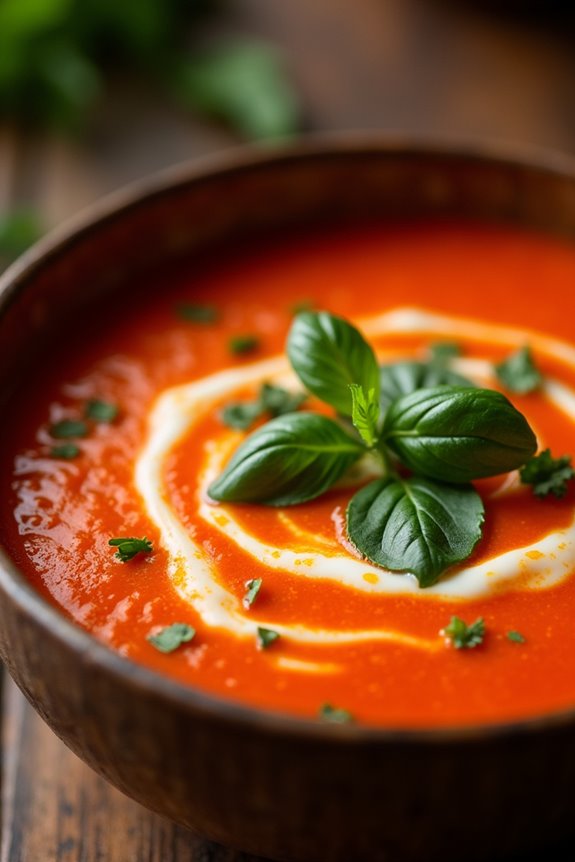 vibrant roasted pepper soup