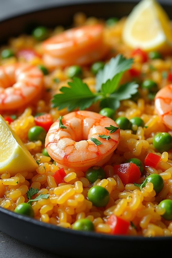 vibrant seafood saffron dish