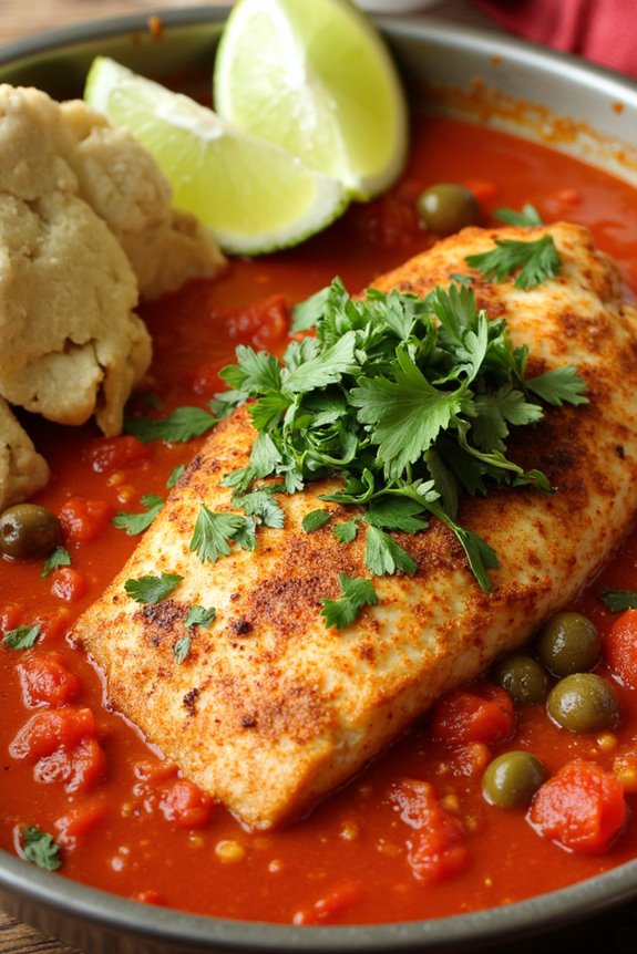 vibrant seafood tomato dish