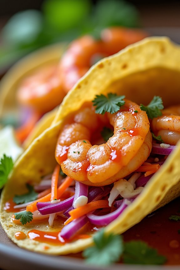 vibrant shrimp tacos delight