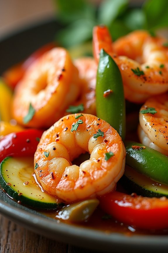 vibrant shrimp vegetable stir fry