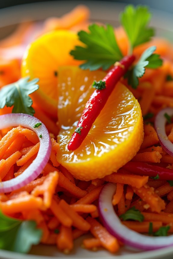 vibrant spicy carrot salad