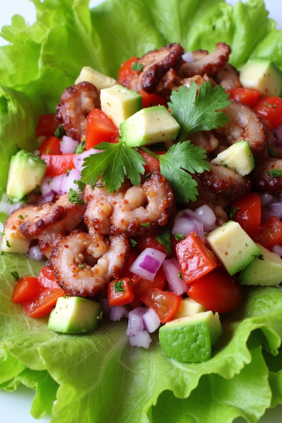 vibrant spicy octopus ceviche