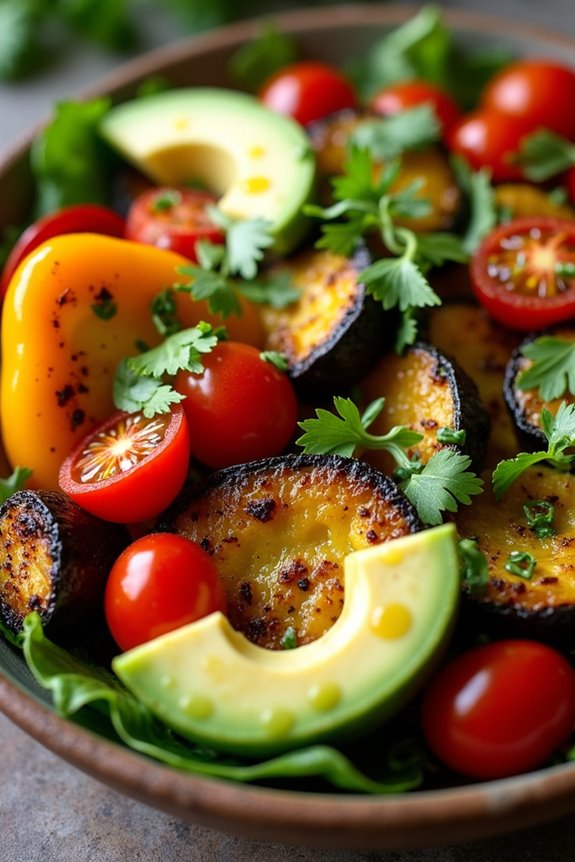 vibrant spicy roasted vegetable salad