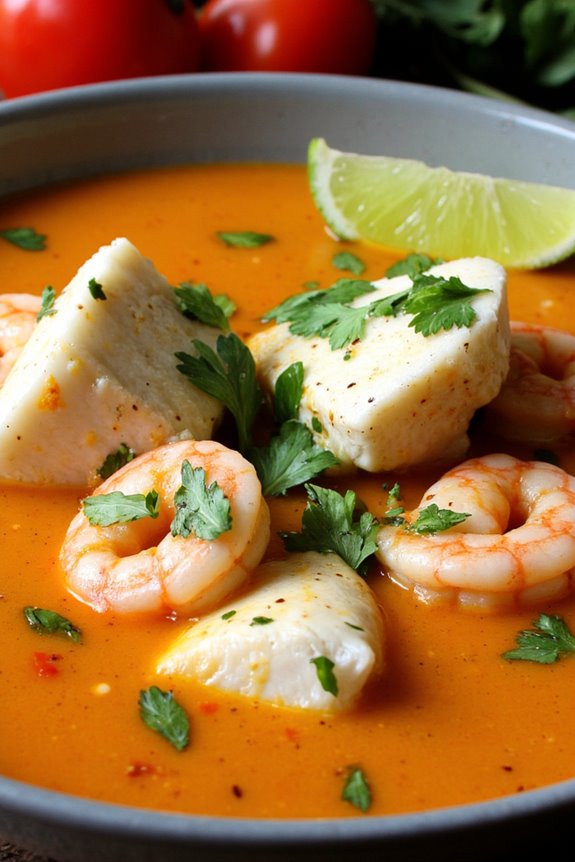 vibrant spicy seafood soup