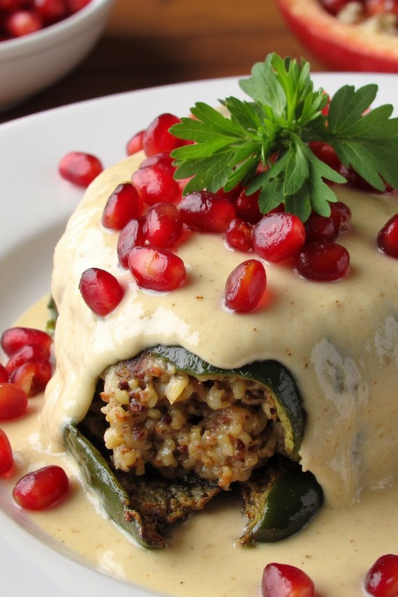 vibrant stuffed peppers dish