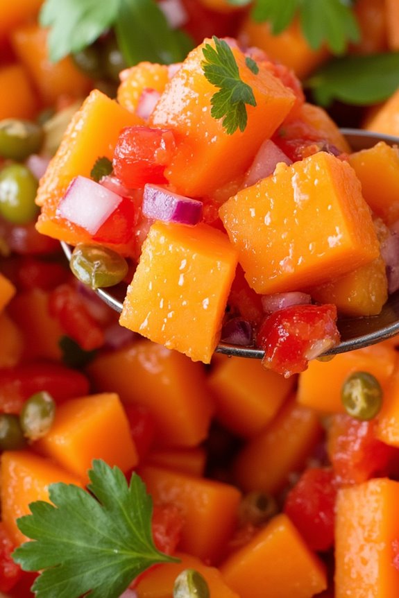vibrant tropical papaya salsa