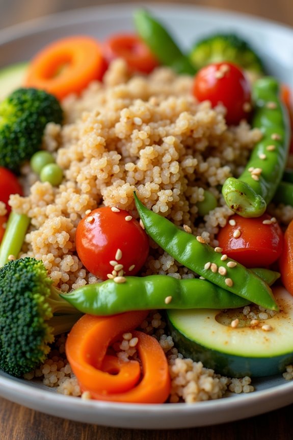 vibrant vegetable quinoa stir fry