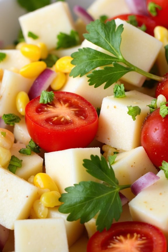 vibrant yucca vegetable salad
