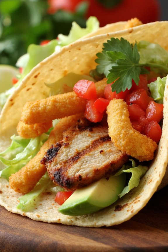 yuca frita chicken tacos