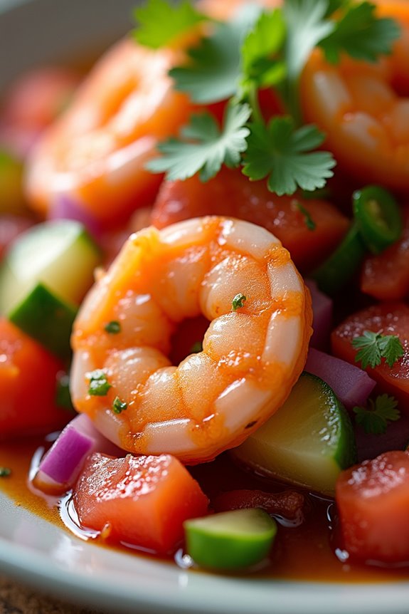 zesty shrimp marinated ceviche