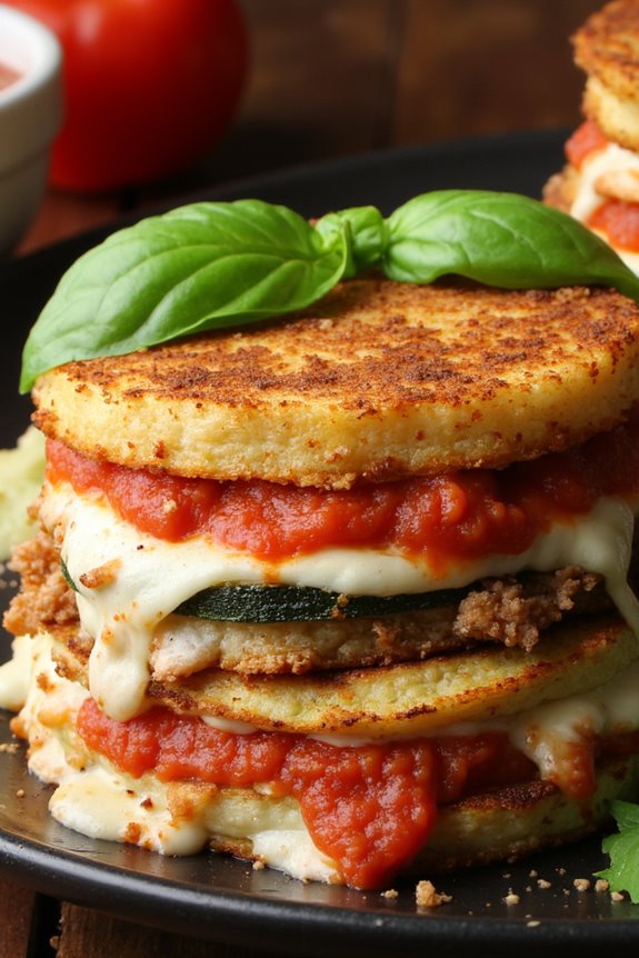 zucchini layered with cheese