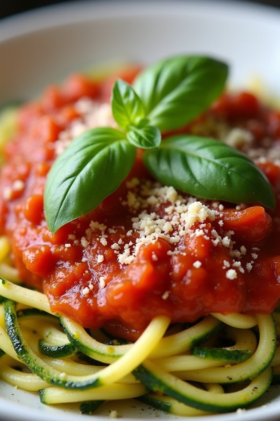 zucchini noodles with sauce